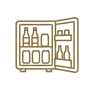 Minibar in camera a disposizione degli ospiti di Dimore dei Mercanti